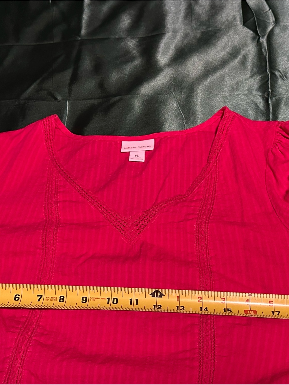 Liz Claiborne Raspberry V-Neck Peplum Blouse - Picture 5 of 5